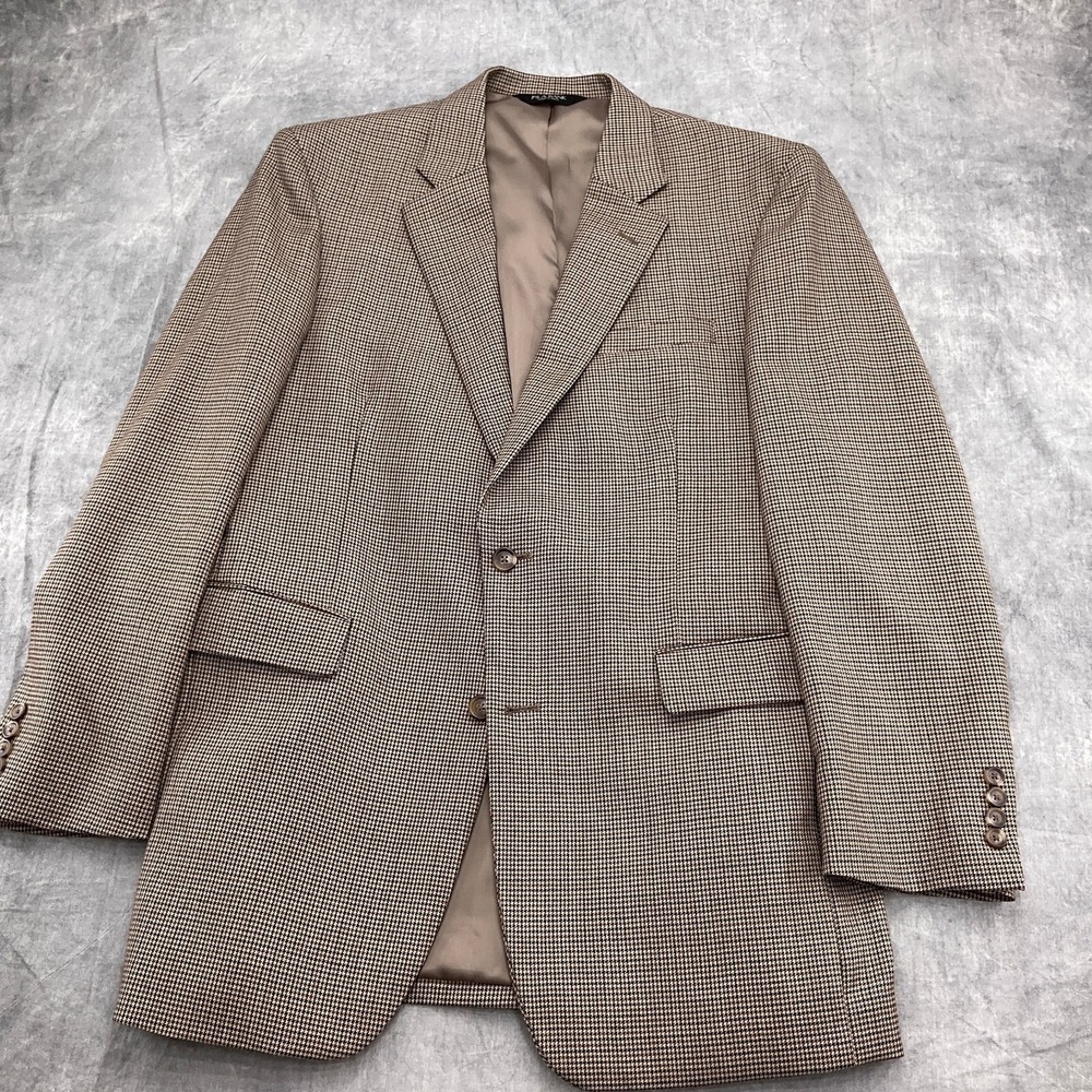 Jos A Banks Blazer Mens 42L Brown Houndstooh 2 Button Heritage Classic‎ Jacket